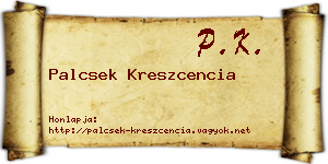 Palcsek Kreszcencia névjegykártya